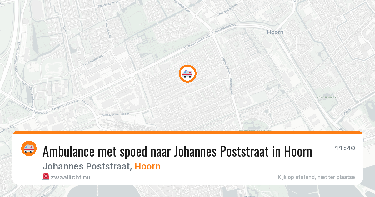 Ambulance met spoed naar Johannes Poststraat in Hoorn — 20 jul 2026