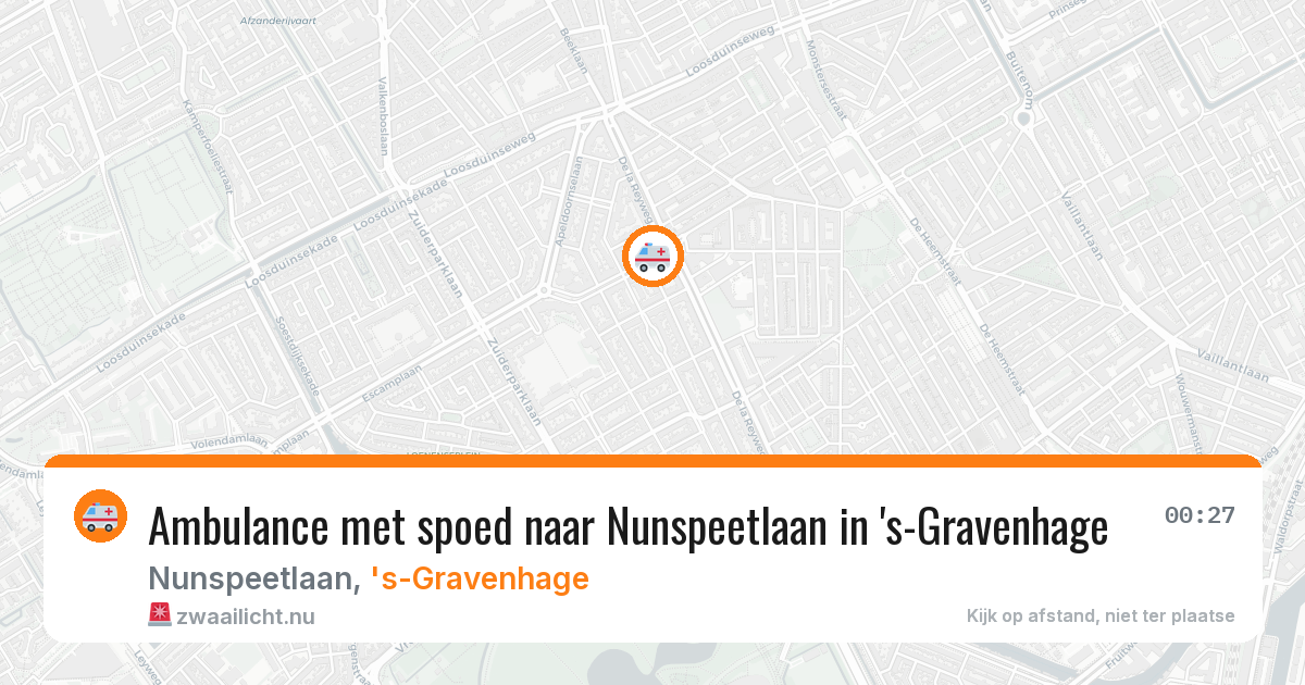 Ambulance met spoed naar Nunspeetlaan in 's-Gravenhage — 18 jul 2026