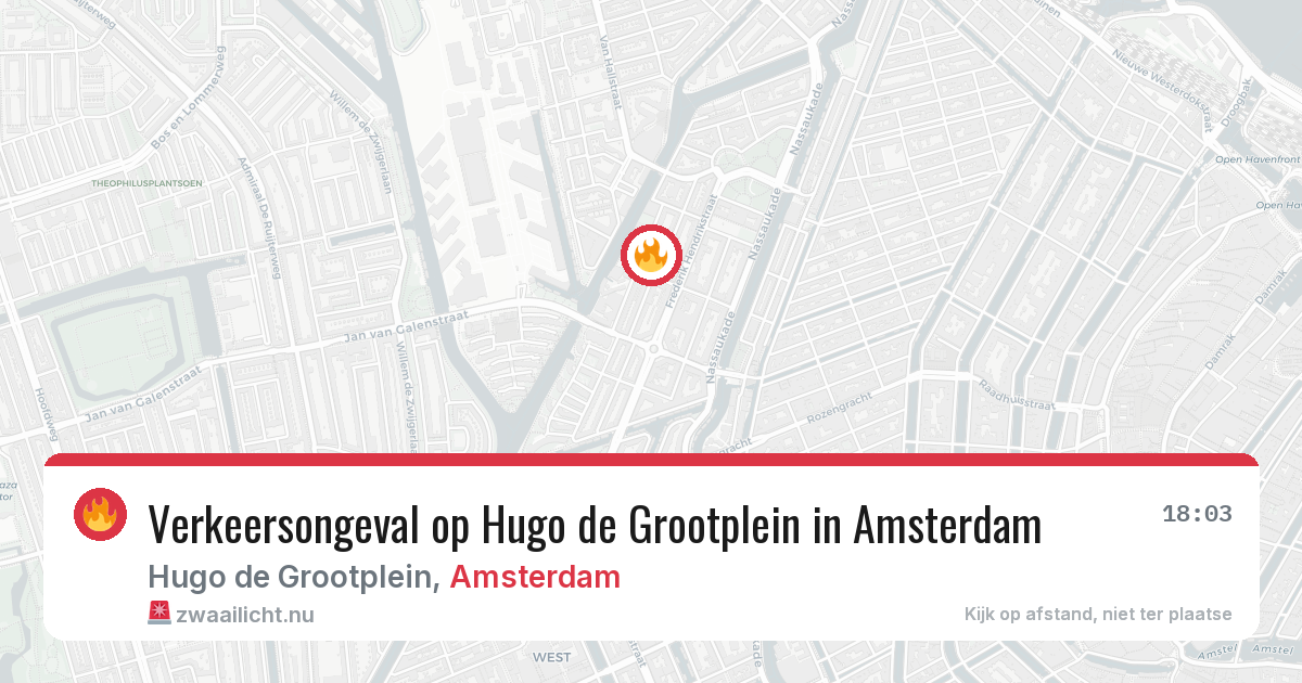 Verkeersongeval op Hugo de Grootplein in Amsterdam — 8 jun 2026