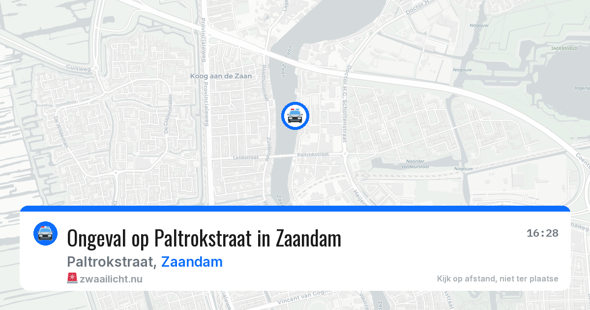Ongeval op Paltrokstraat in Zaandam — 16 mrt 2026