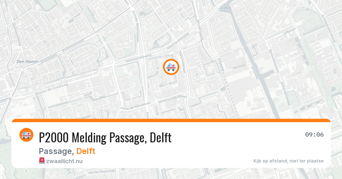 P2000 Melding Passage, Delft — 26 feb 2026
