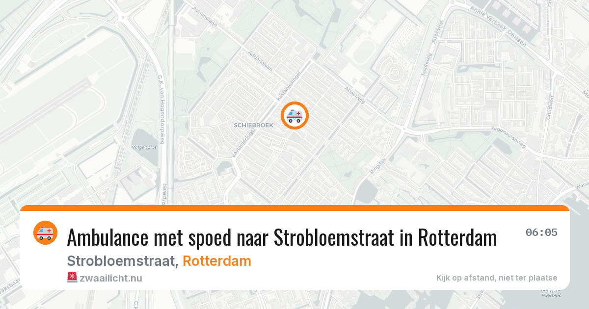 Ambulance met spoed naar Strobloemstraat in Rotterdam — 9 mei 2026