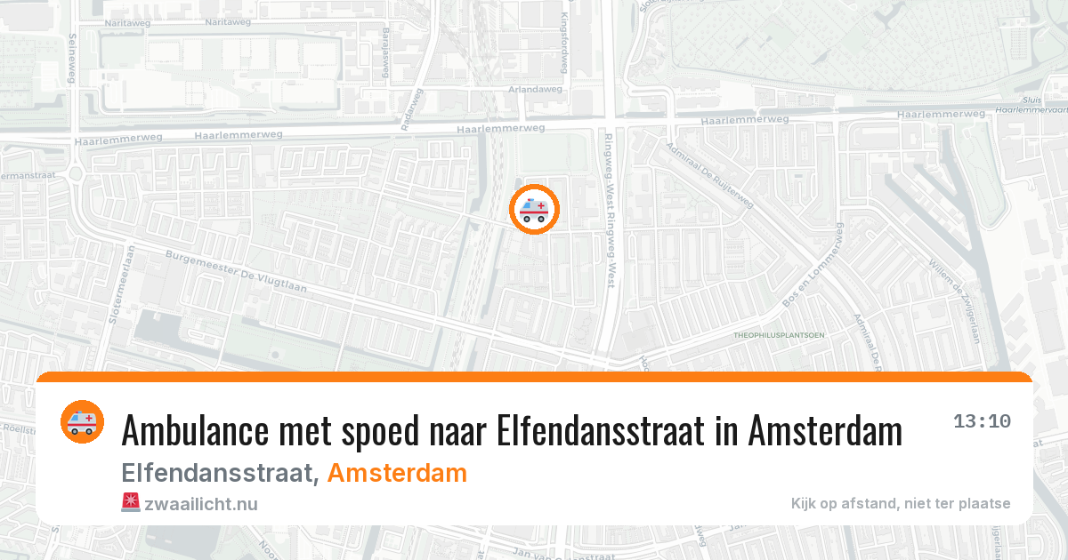 Ambulance met spoed naar Elfendansstraat in Amsterdam — 3 jun 2026