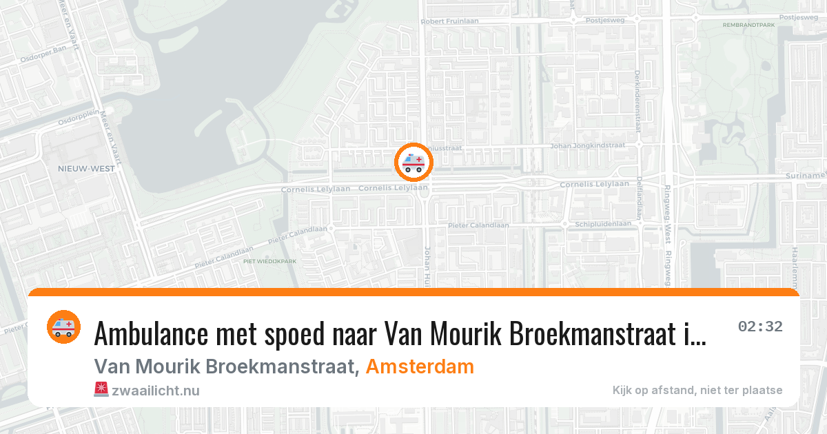 Ambulance met spoed naar Van Mourik Broekmanstraat in Amsterdam — 23 mrt 2026