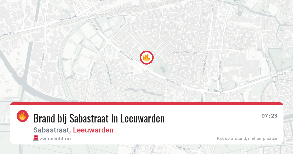 Brand bij Sabastraat in Leeuwarden — 24 jan 2026