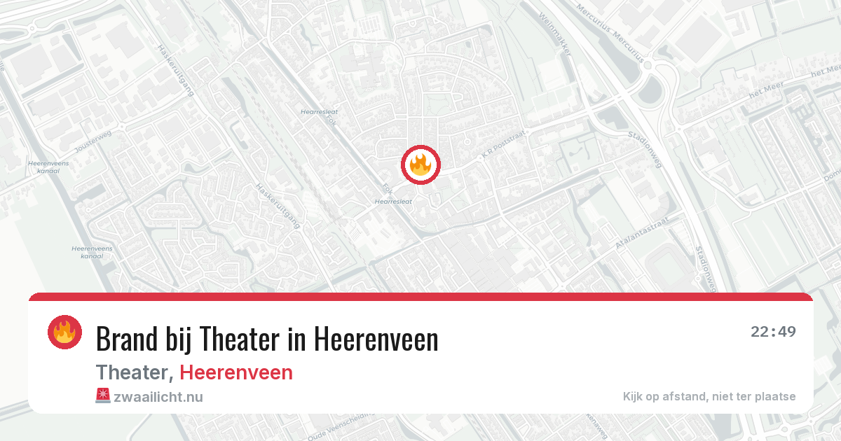 Brand bij Theater in Heerenveen — 12 apr 2026
