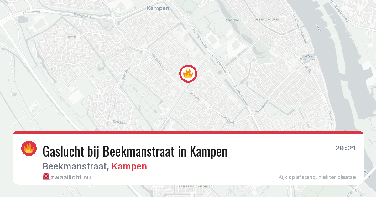 Gaslucht bij Beekmanstraat in Kampen — 22 mrt 2026