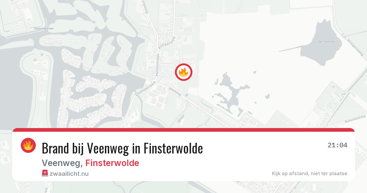 Brand bij Veenweg in Finsterwolde — 21 jul 2026