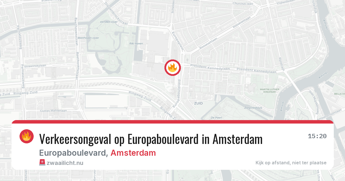 Verkeersongeval op Europaboulevard in Amsterdam — 22 mei 2026