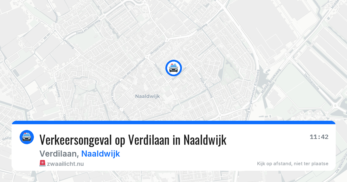 Verkeersongeval op Verdilaan in Naaldwijk — 22 jul 2026