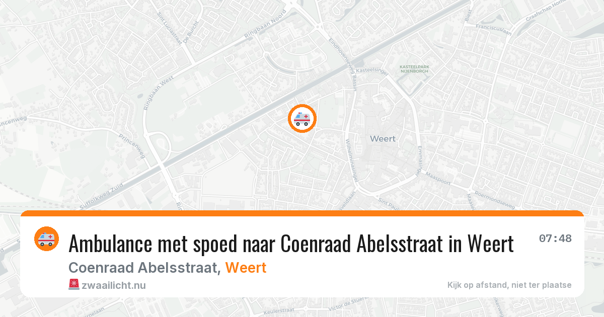 Ambulance met spoed naar Coenraad Abelsstraat in Weert — 26 jul 2026