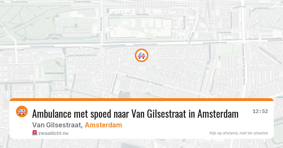 Ambulance met spoed naar Van Gilsestraat in Amsterdam — 18 mei 2026