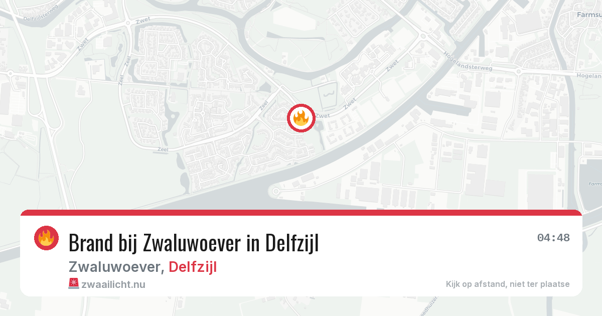 Brand bij Zwaluwoever in Delfzijl — 19 jul 2026