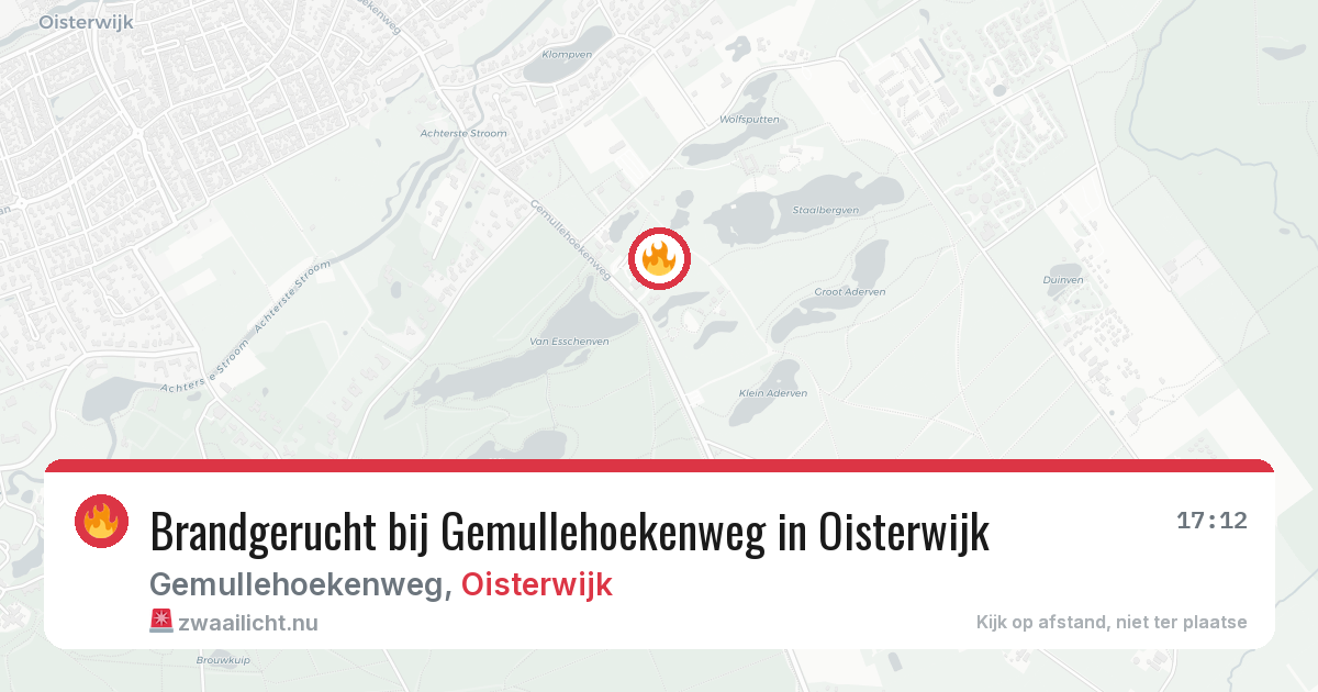Brandgerucht bij Gemullehoekenweg in Oisterwijk — 23 mei 2026