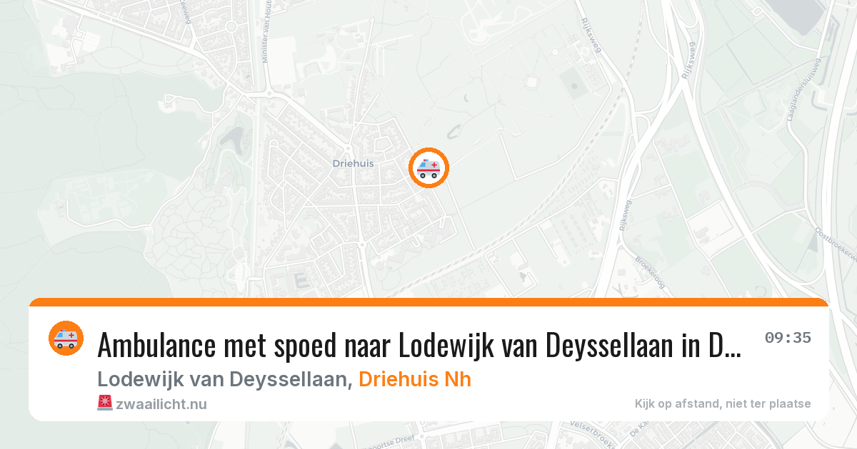 Ambulance met spoed naar Lodewijk van Deyssellaan in Driehuis Nh — 19 jul 2026