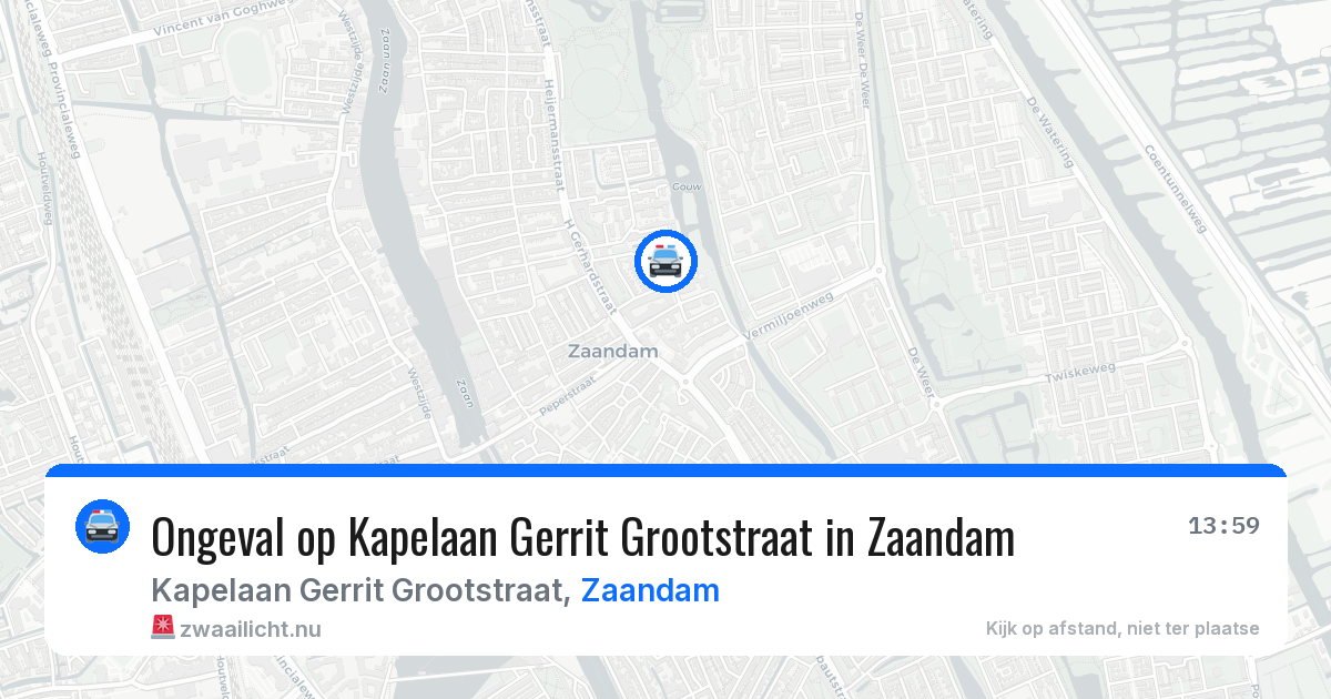 Ongeval op Kapelaan Gerrit Grootstraat in Zaandam — 25 jul 2026