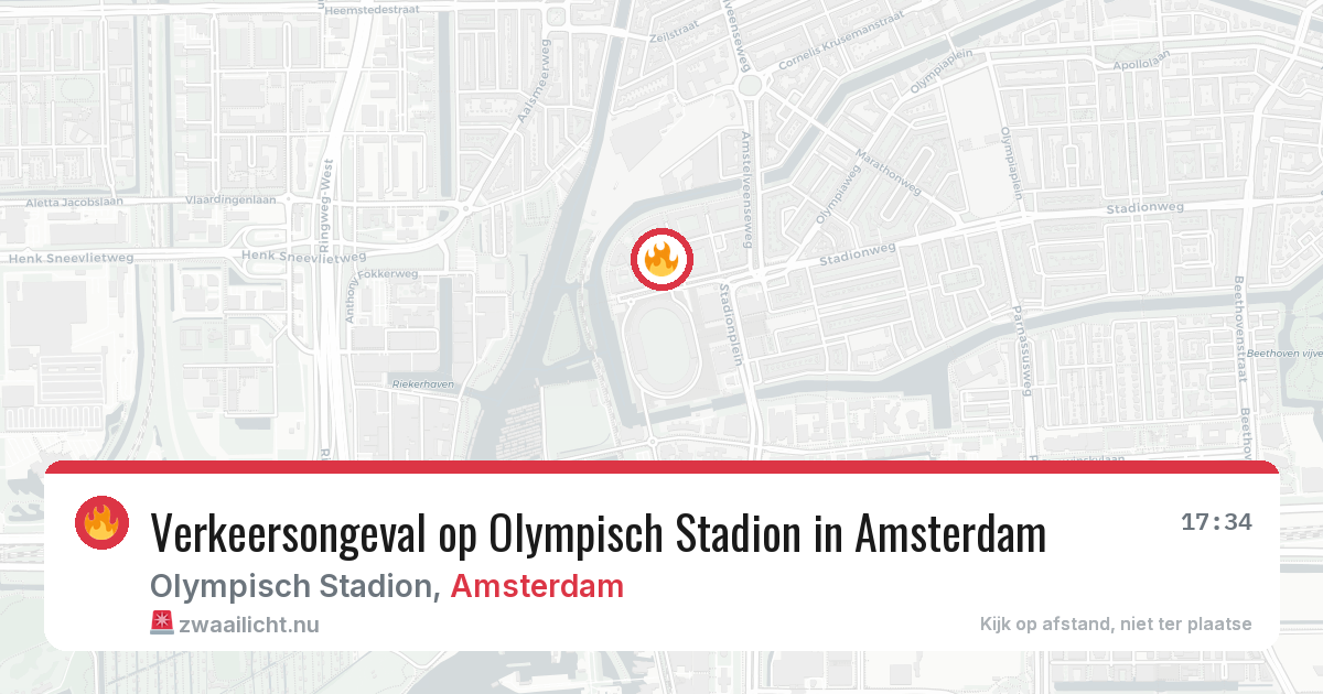 Verkeersongeval op Olympisch Stadion in Amsterdam — 14 mei 2026