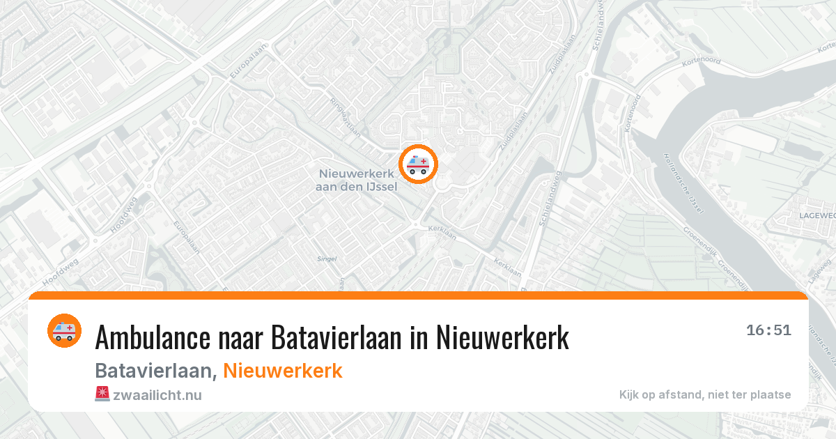 Ambulance naar Batavierlaan in Nieuwerkerk — 20 jul 2026