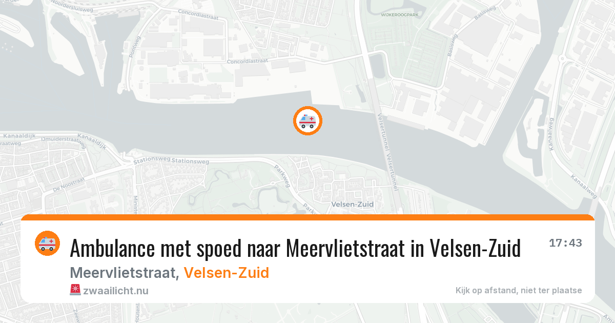 Ambulance met spoed naar Meervlietstraat in Velsen-Zuid — 18 jul 2026