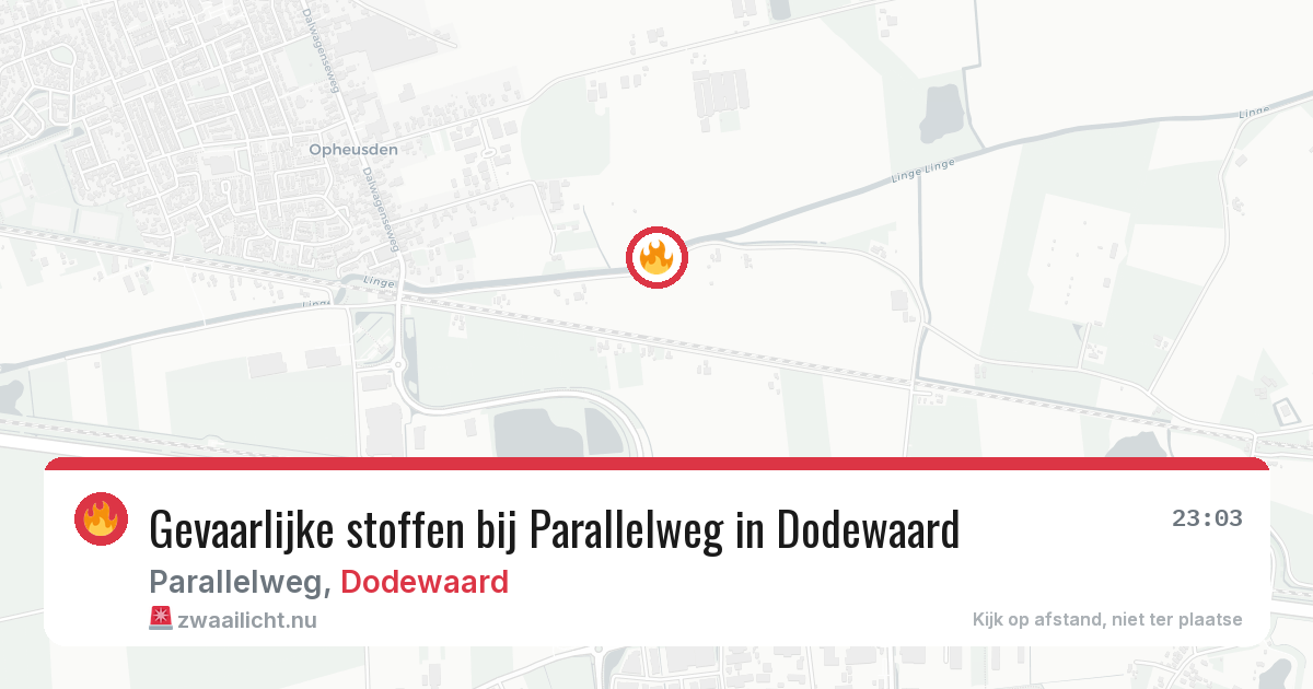 Gevaarlijke stoffen bij Parallelweg in Dodewaard — 17 mrt 2026