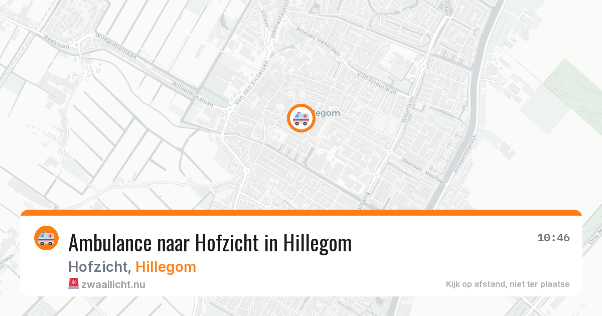 Ambulance naar Hofzicht in Hillegom — 21 jul 2026