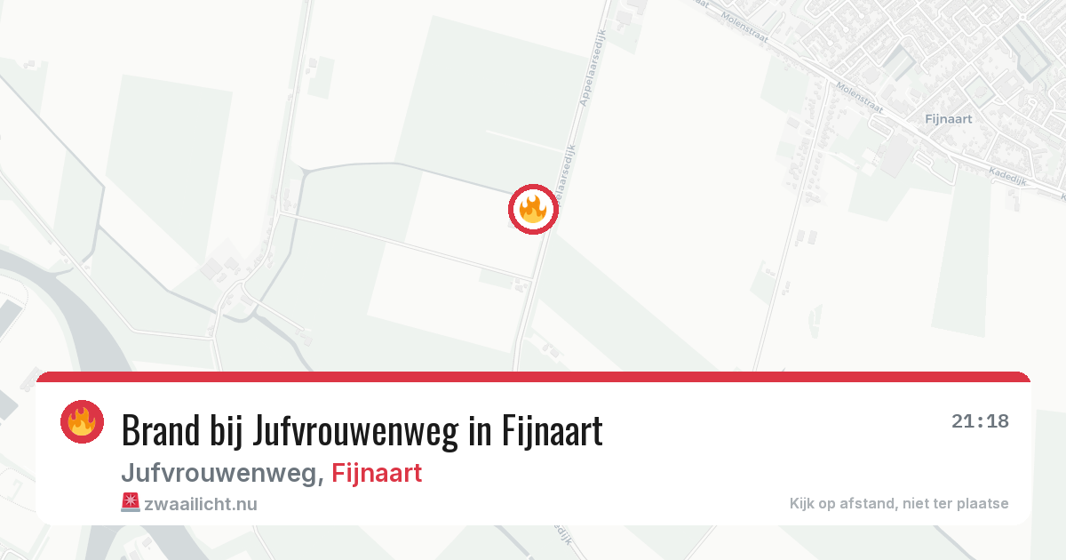 Brand bij Jufvrouwenweg in Fijnaart — 18 jul 2026