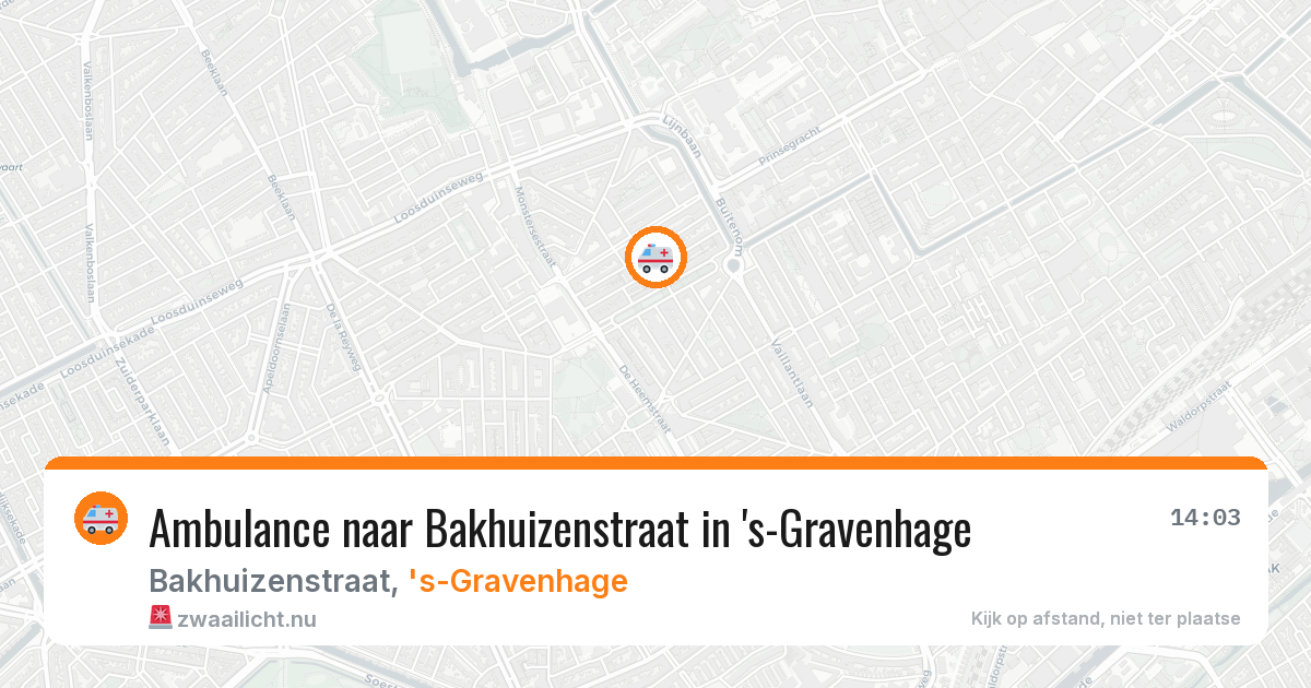 Ambulance naar Bakhuizenstraat in 's-Gravenhage — 19 mrt 2026