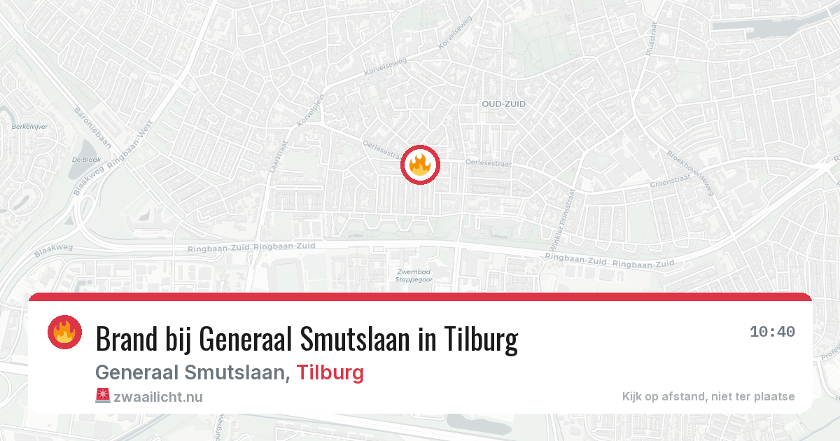 Brand bij Generaal Smutslaan in Tilburg — 21 mrt 2026
