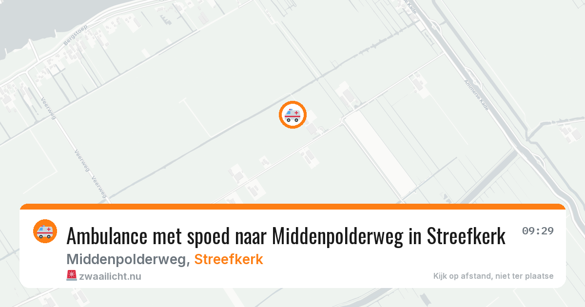 Ambulance met spoed naar Middenpolderweg in Streefkerk — 15 mrt 2026