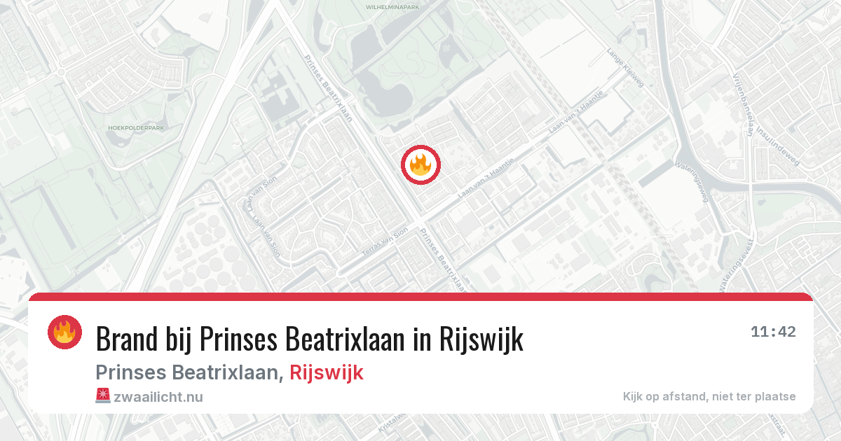 Brand bij Prinses Beatrixlaan in Rijswijk — 9 jul 2026
