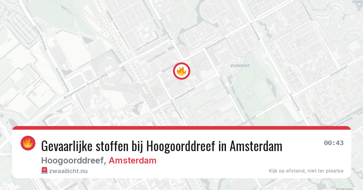 Gevaarlijke stoffen bij Hoogoorddreef in Amsterdam — 11 jul 2026