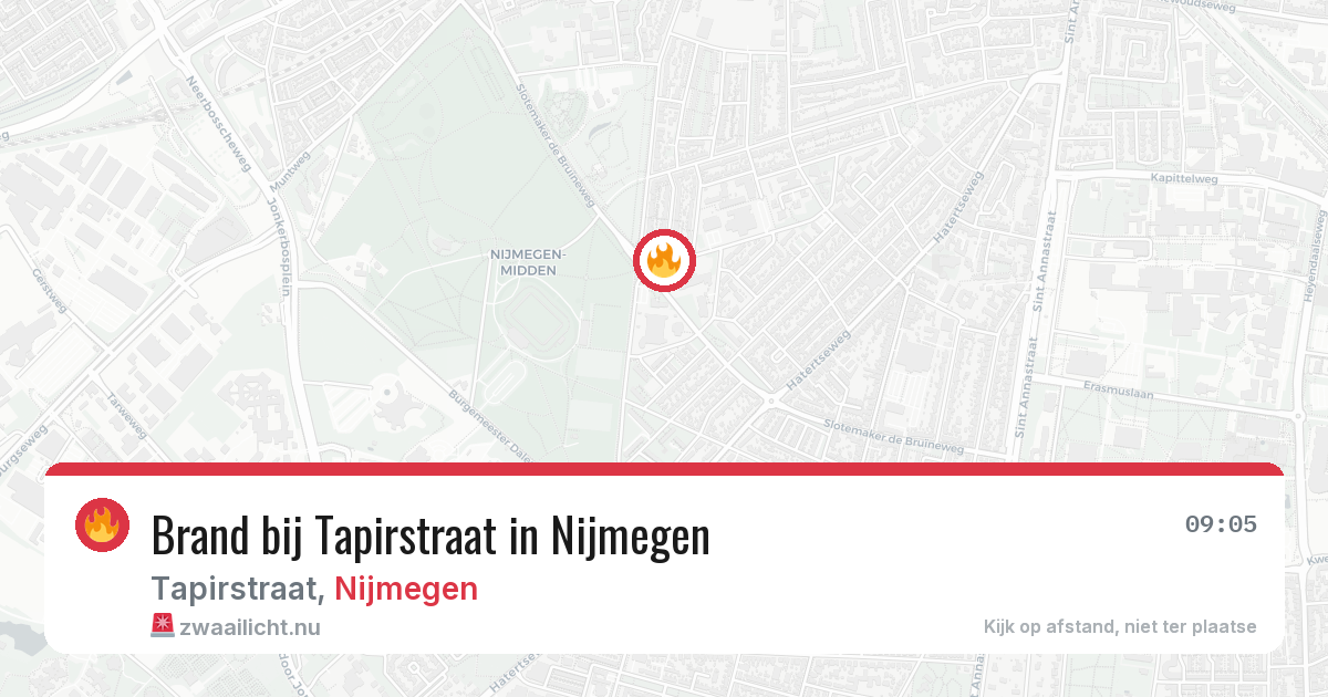 Brand bij Tapirstraat in Nijmegen — 10 mrt 2026