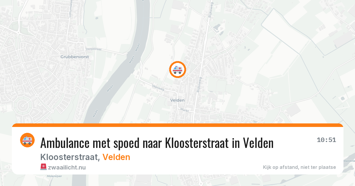 Ambulance met spoed naar Kloosterstraat in Velden — 2 jul 2026