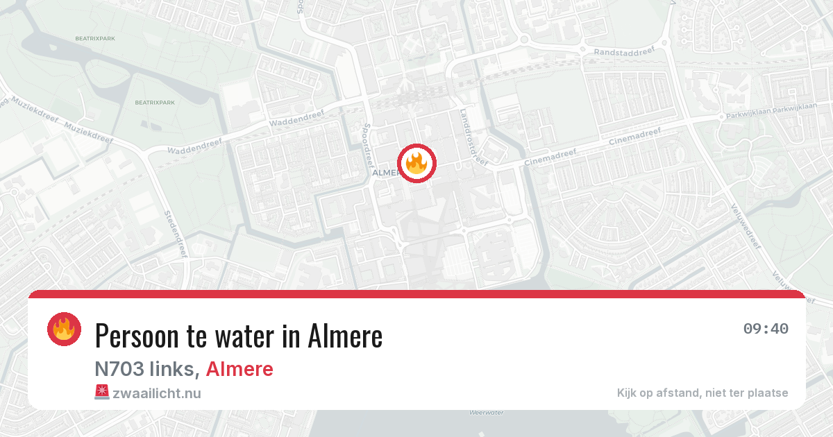 Persoon te water in Almere — 22 jul 2026
