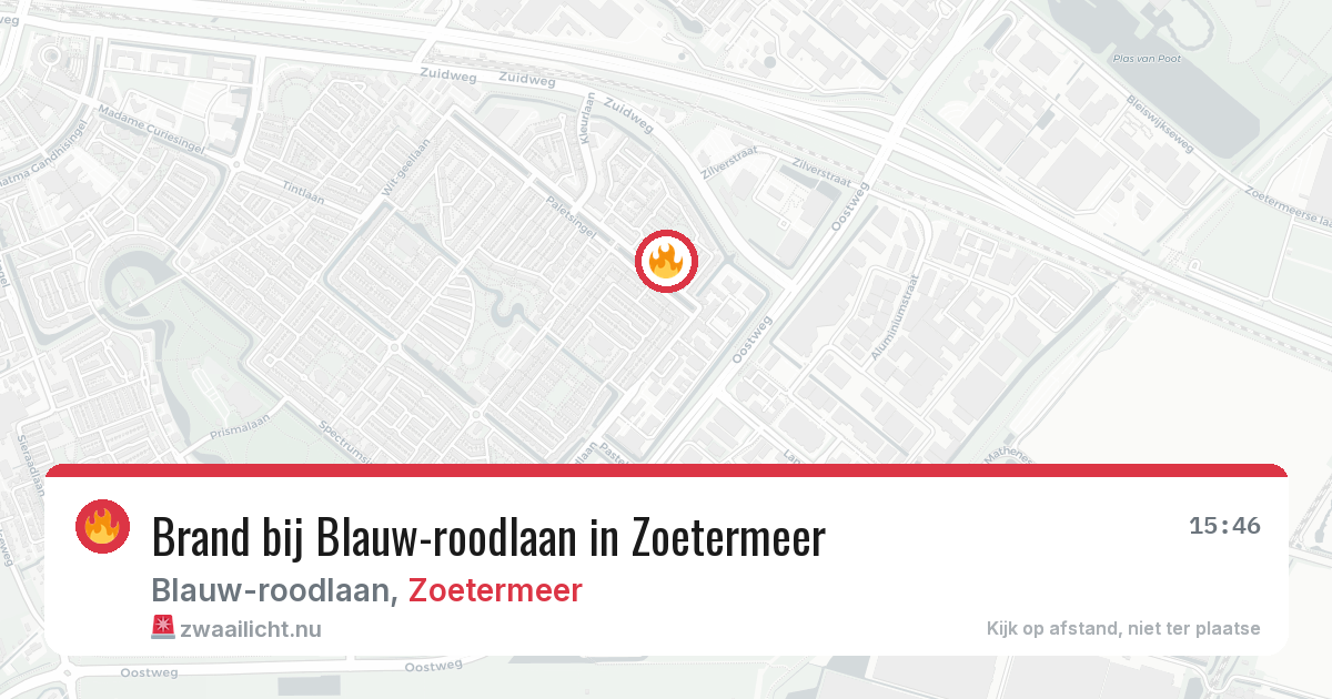 Brand bij Blauw-roodlaan in Zoetermeer — 23 mrt 2026
