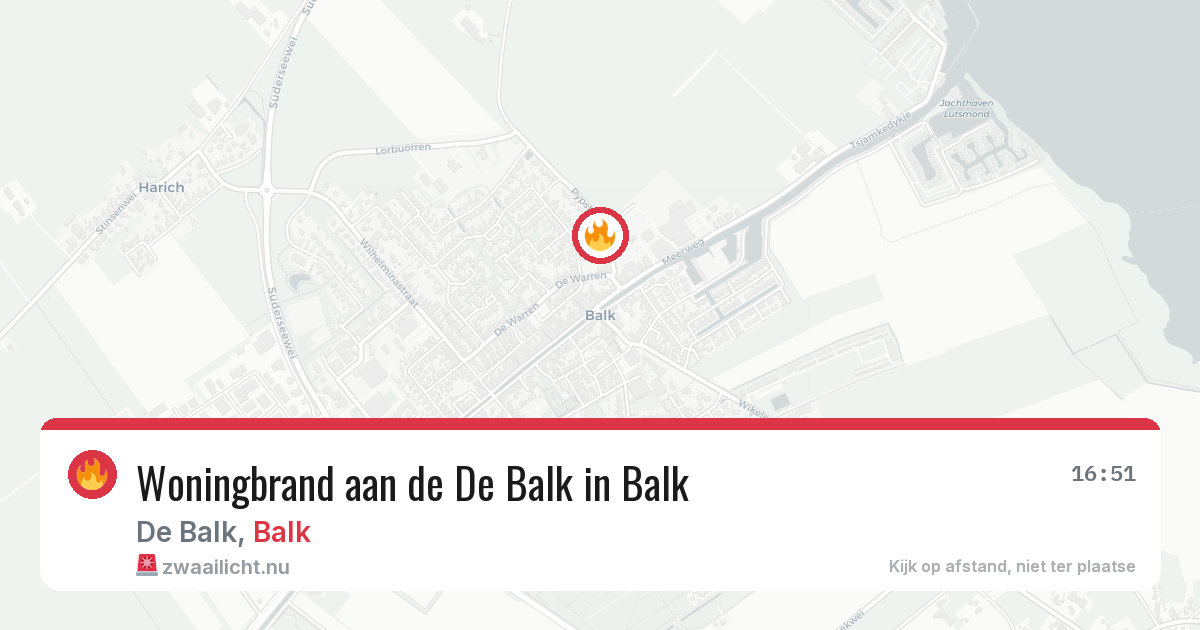 Woningbrand aan de De Balk in Balk — 14 mei 2026
