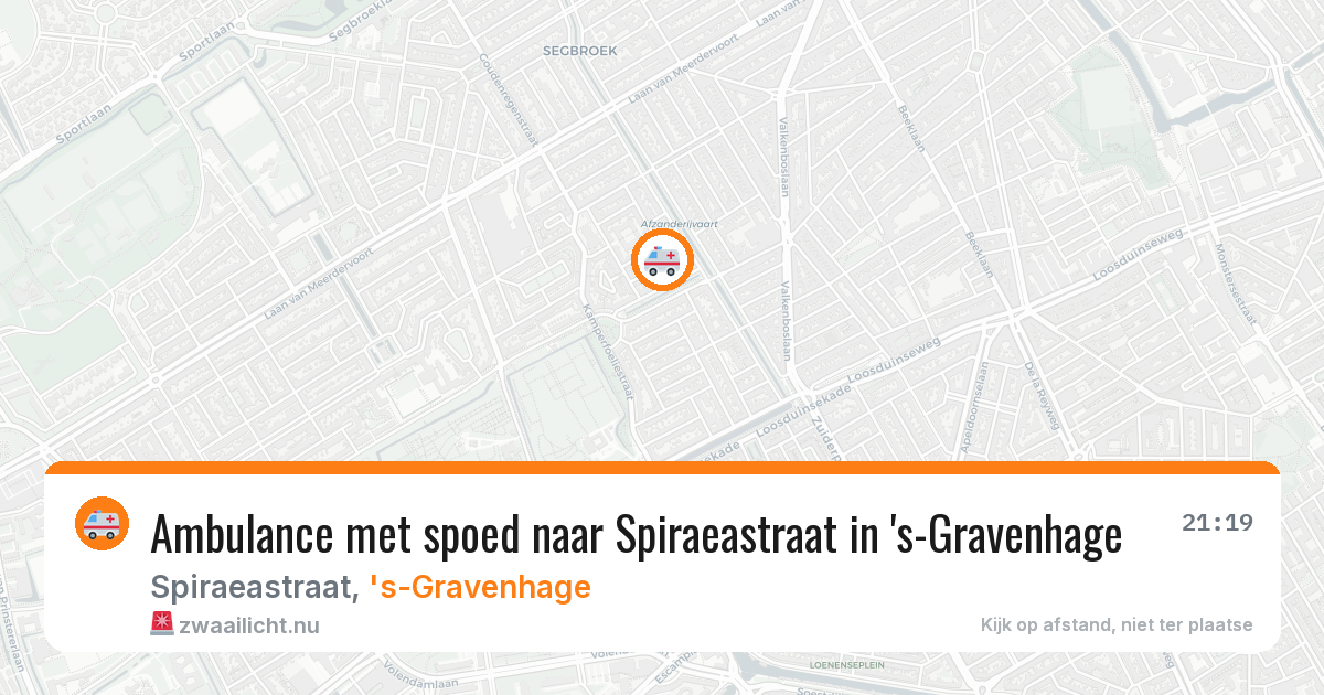 Ambulance met spoed naar Spiraeastraat in 's-Gravenhage — 18 jul 2026