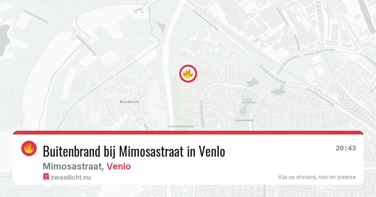 Buitenbrand bij Mimosastraat in Venlo — 3 apr 2026