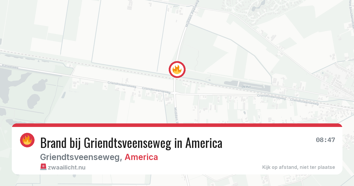 Brand bij Griendtsveenseweg in America — 26 apr 2026