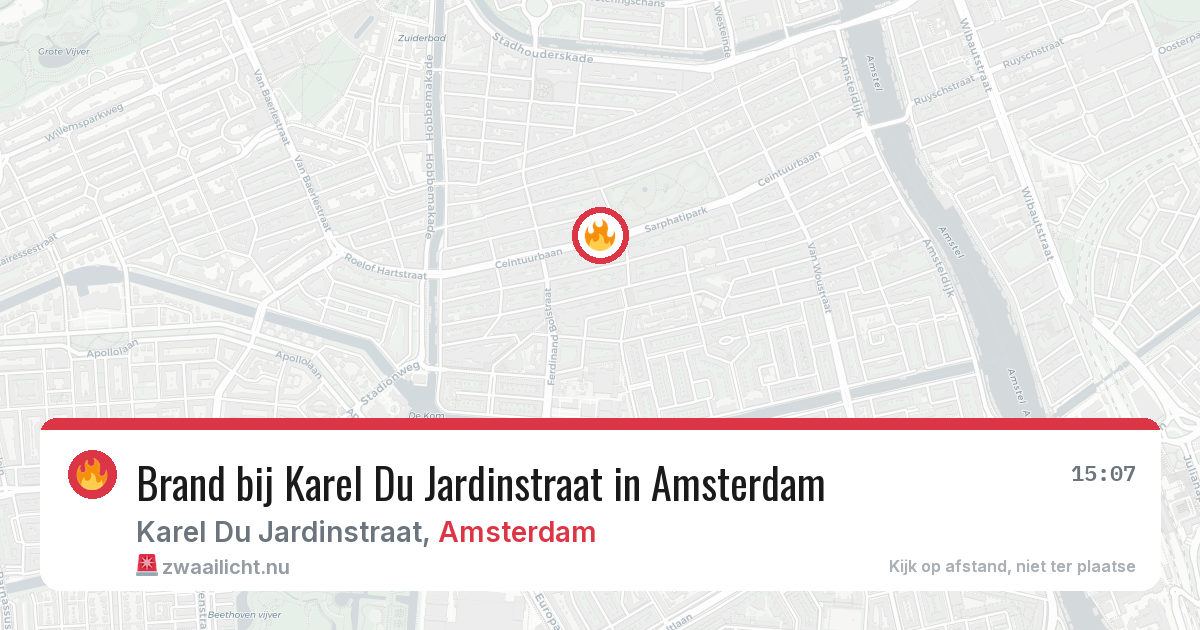 Brand bij Karel Du Jardinstraat in Amsterdam — 22 mei 2026