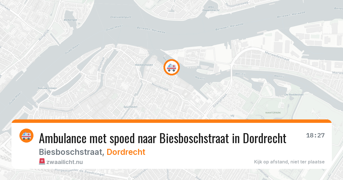 Ambulance met spoed naar Biesboschstraat in Dordrecht — 26 jul 2026