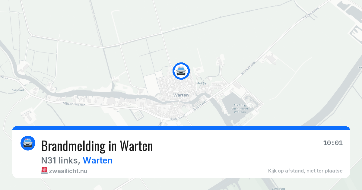 Brandmelding in Warten — 20 mei 2026