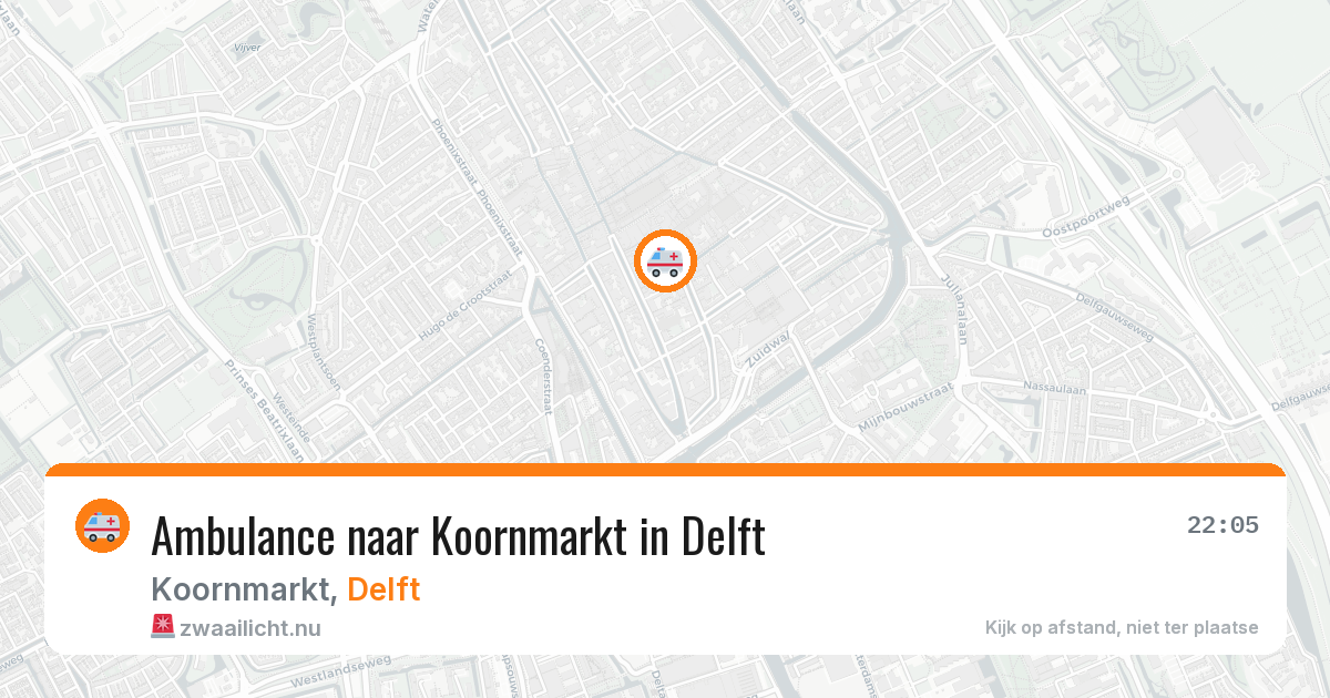 Ambulance naar Koornmarkt in Delft — 17 mrt 2026