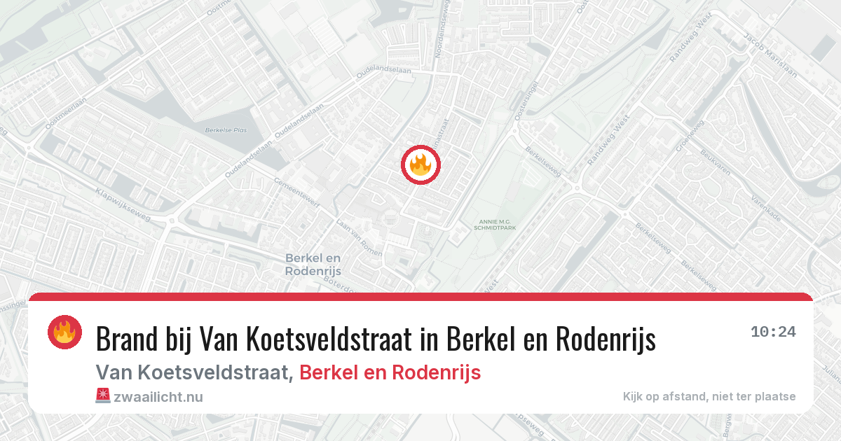 Brand bij Van Koetsveldstraat in Berkel en Rodenrijs — 1 apr 2026