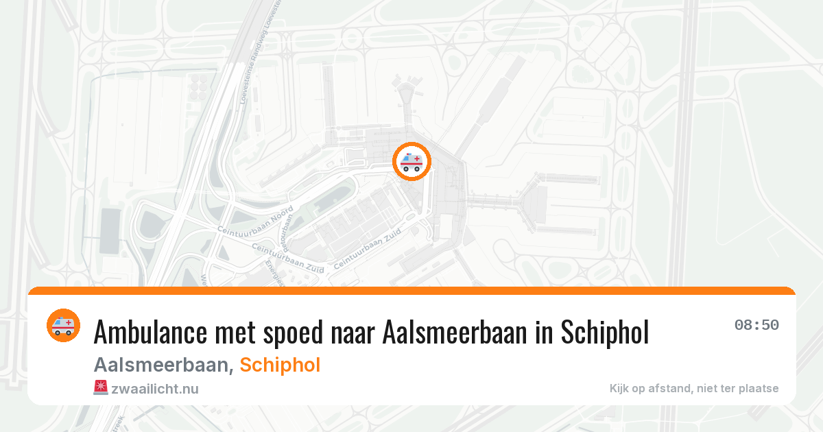 Ambulance met spoed naar Aalsmeerbaan in Schiphol — 25 mei 2026