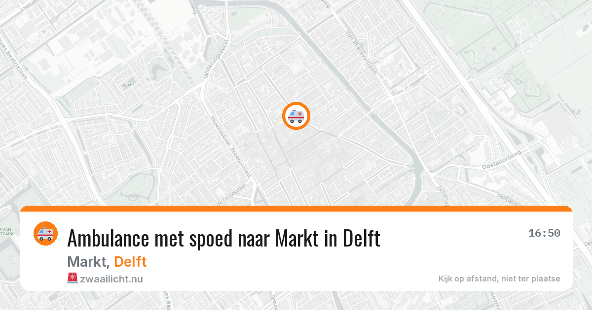 Ambulance met spoed naar Markt in Delft — 2 jun 2026