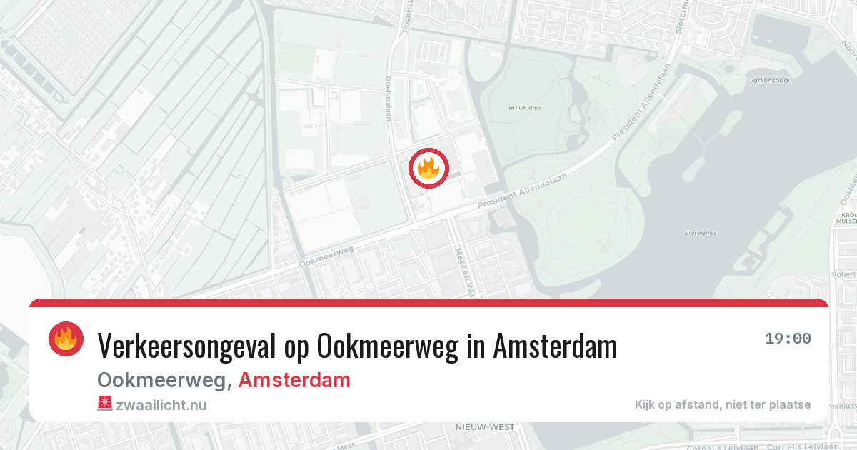 Verkeersongeval op Ookmeerweg in Amsterdam — 10 jul 2026