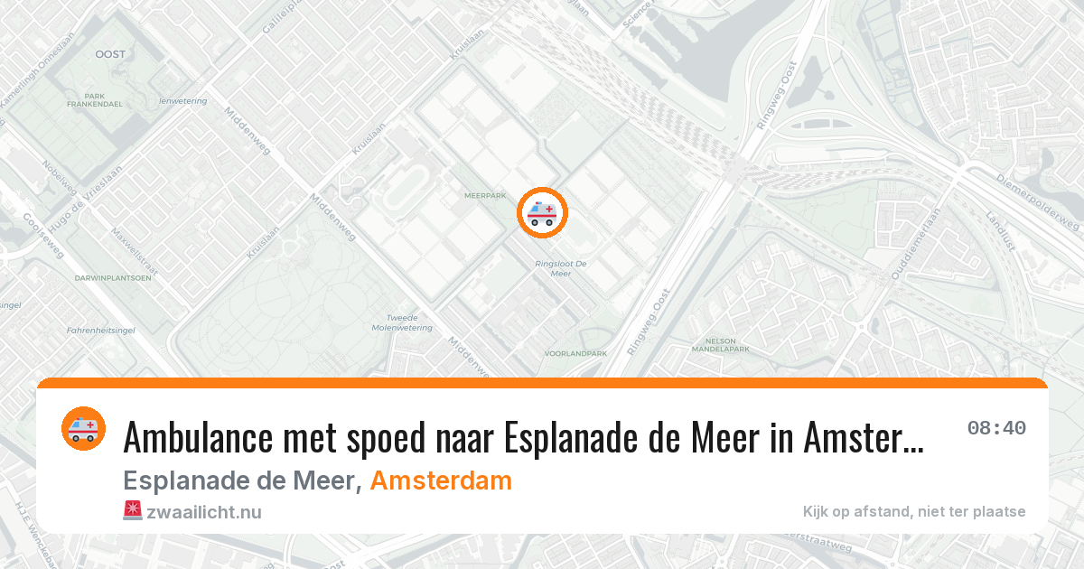 Ambulance met spoed naar Esplanade de Meer in Amsterdam — 23 mei 2026