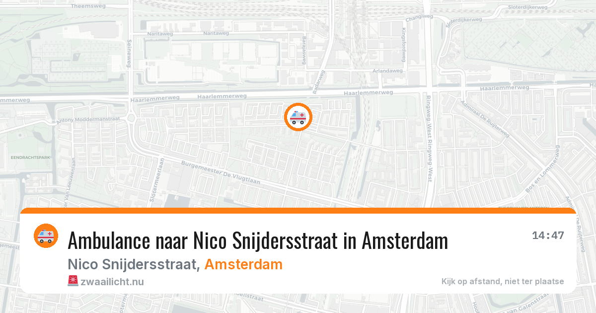 Ambulance naar Nico Snijdersstraat in Amsterdam — 22 mei 2026