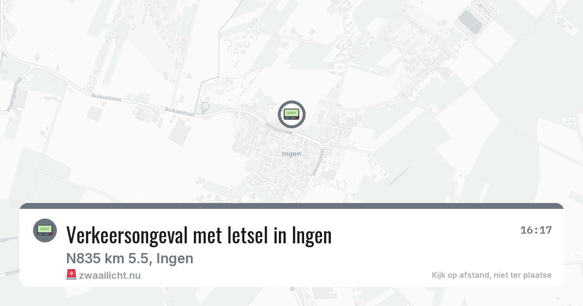 Verkeersongeval met letsel in Ingen — 28 mei 2026